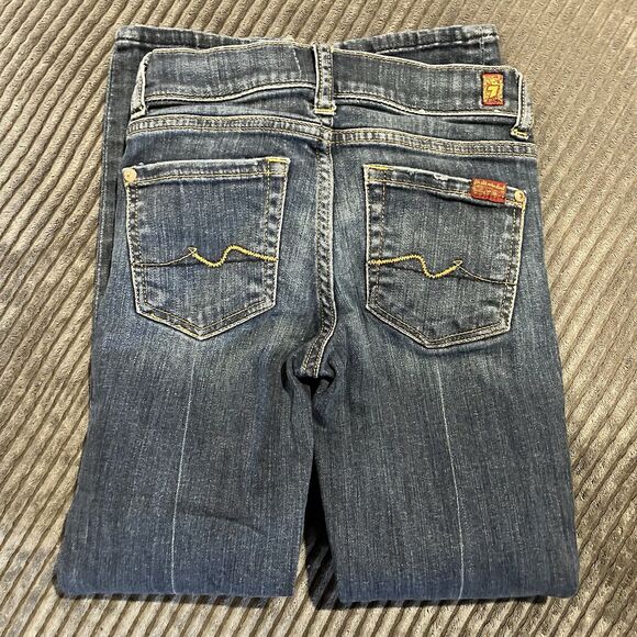 Seven 7 For All Mankind Roxanne Girls Dark Wash Jeans Size 7 - Picture 9 of 9